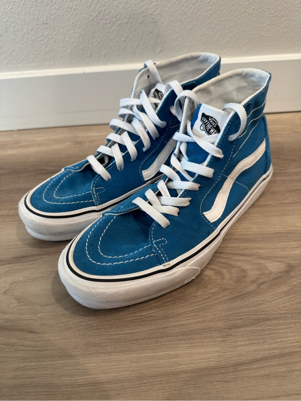 Vans Sk8-Hi Blue Suede & Canvas High Top Sneakers